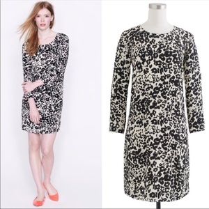 J. Crew Jules Shift Dress in Snowcat Leopard Sz 0